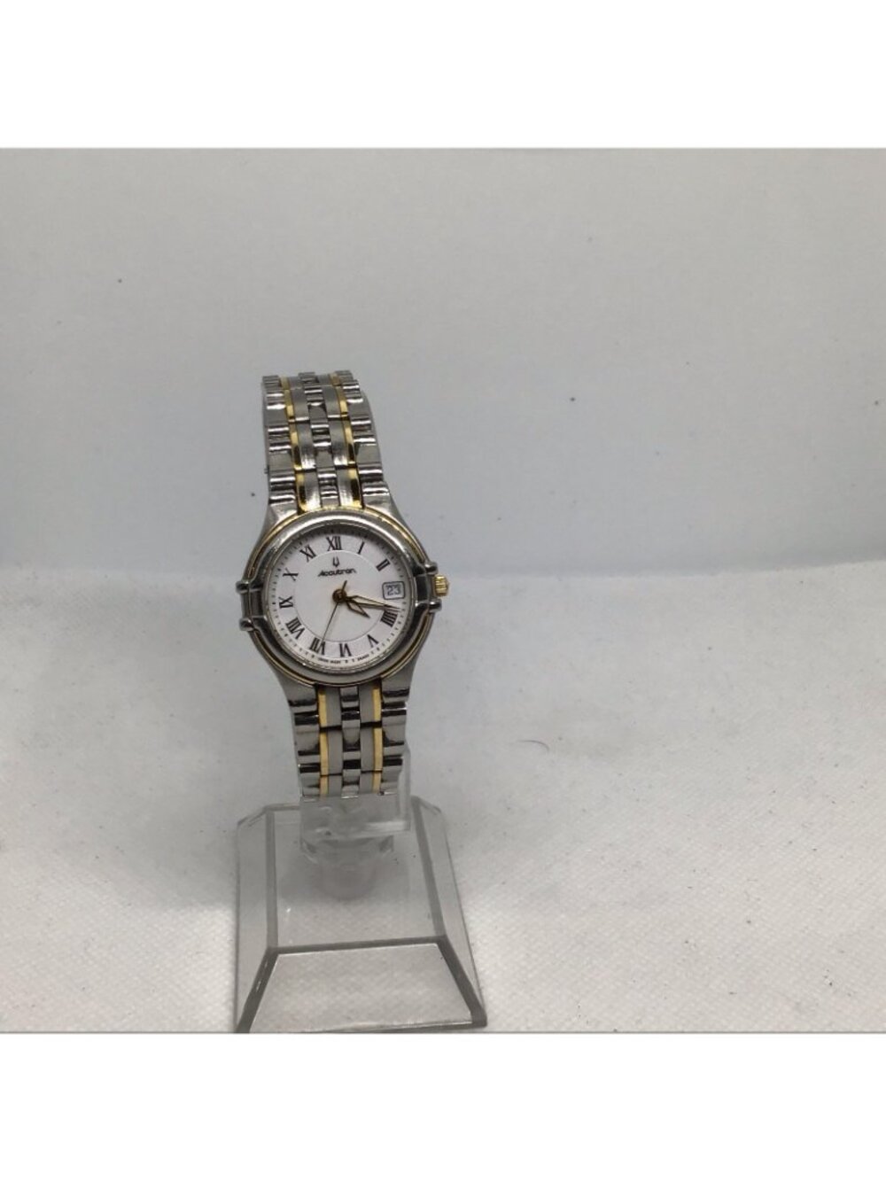Bulova Accutron White Dial Two-tone SS Women's Watch 28M08 w/Box Pre Owned - Picture 13 of 16